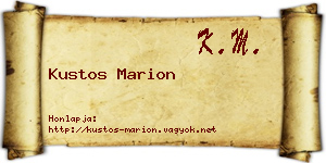 Kustos Marion névjegykártya